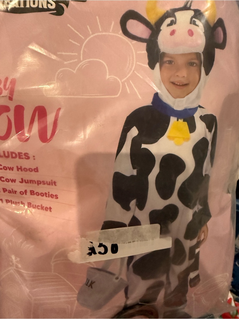 Kids Cow Costume Jumpsuit with Hood - size 18-24 months new
